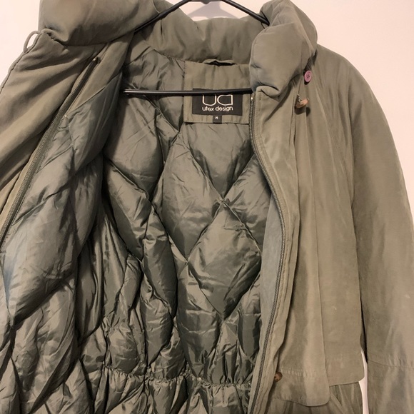 Vintage Quilted Forest Green Down Coat - Picture 8 of 8